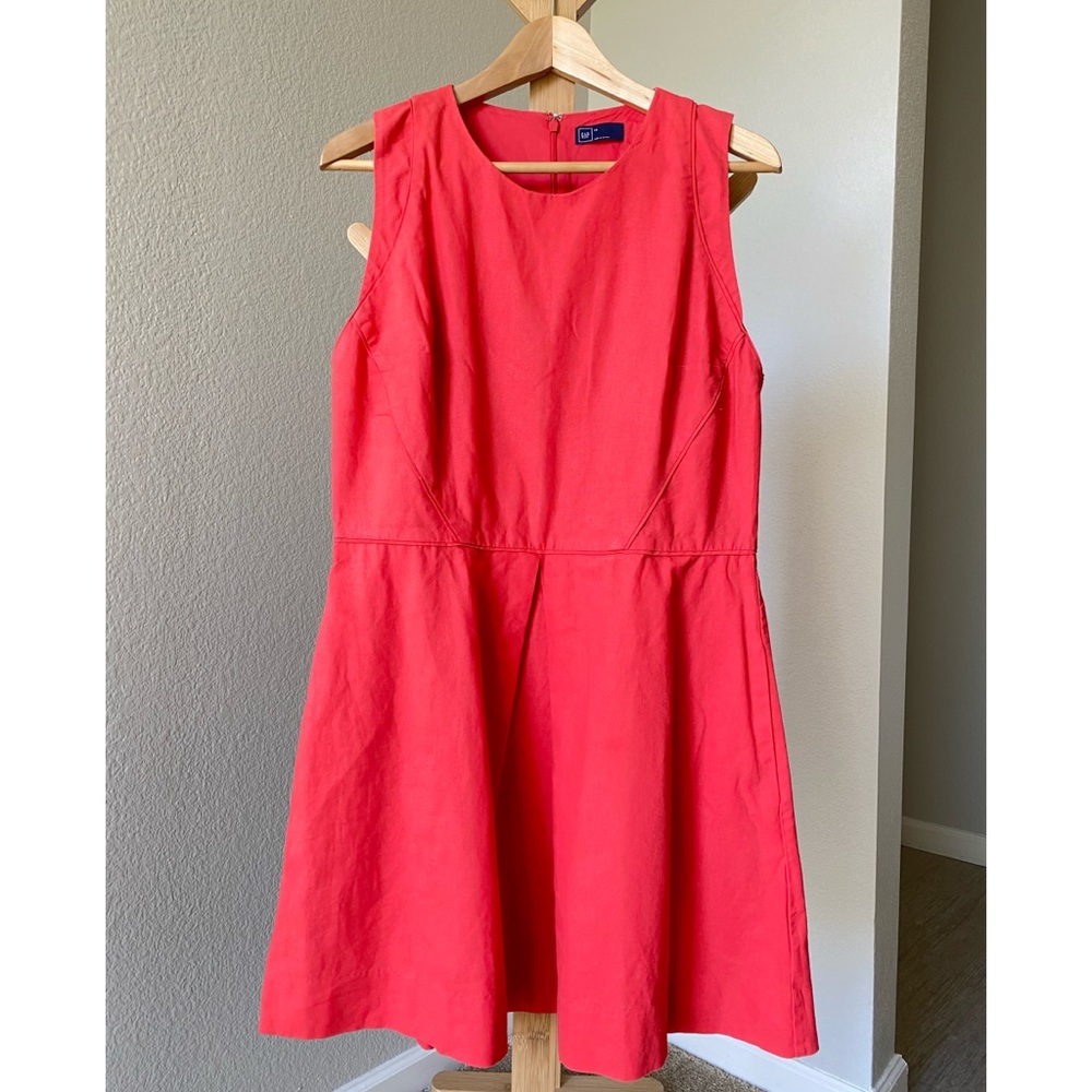 GAP Women's Linen Sleeveless Dress Rose Bush